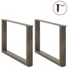 vidaXL Coffee Table Legs U-Shaped 2 pcs Natural Steel 70x(42-43) cm Steel