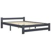 vidaXL Bed Frame without Mattress Dark Grey Solid Pinewood 140x200 cm (322022+2x321990)
