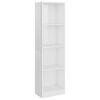 vidaXL 4-Tier Book Cabinet High Gloss White 40x24x142 cm Engineered Wood