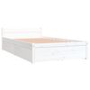 vidaXL Bed Frame without Mattress with Drawers White Single