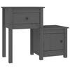 vidaXL Bedside Cabinet 2 pcs Grey 79.5x38x65.5 cm Solid Wood Pine