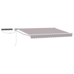 vidaXL Electric Retractable Awning Light Grey and White 3.5 x 2 m