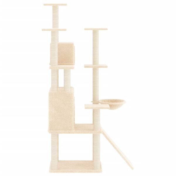 vidaXL Cat Tree with Sisal Scratching Posts Cream 154 cm