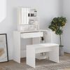 vidaXL Dressing Table Set High Gloss White 86.5x35x136 cm