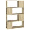 vidaXL Book Cabinet Room Divider Sonoma Oak 80x24x124.5 cm Engineered Wood