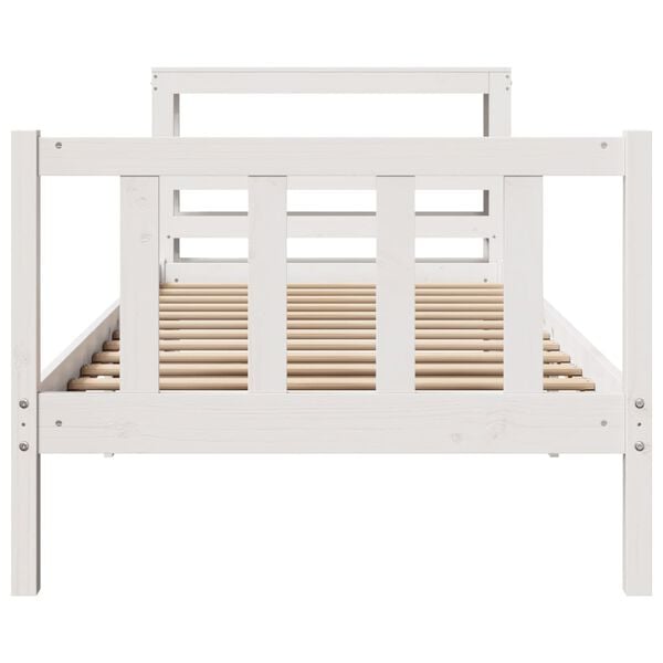 vidaXL Bed Frame without Mattress White 90x200 cm Solid Wood Pine