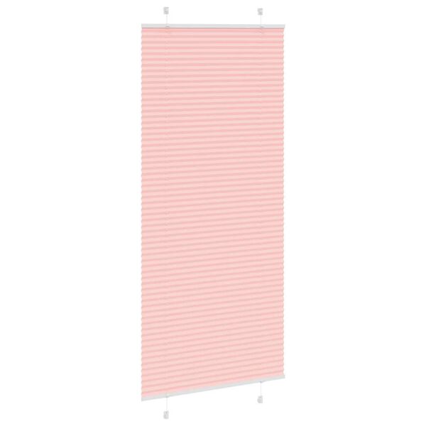 vidaXL Pleated Blind Pink 90x200 cm Fabric Width 89.4 cm Polyester