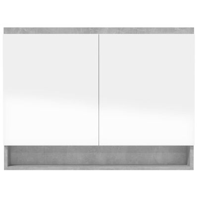 vidaXL Bathroom Mirror Cabinet 80x15x60 cm MDF Concrete Grey