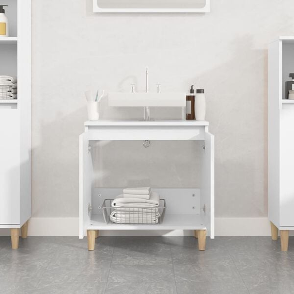 vidaXL Sink Cabinet White 58x33x60 cm Engineered Wood