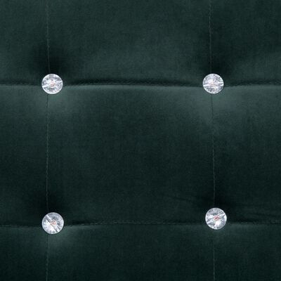 vidaXL 2-Seater Sofa with Armrests Dark Green Chrome and Velvet