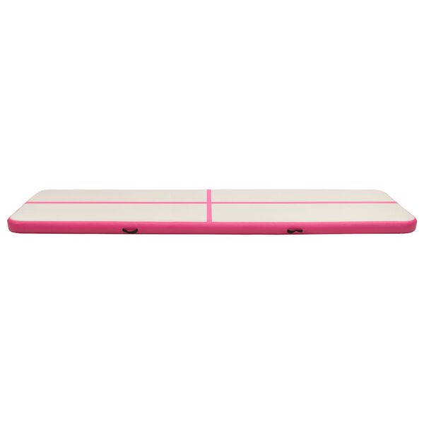 vidaXL Inflatable Gymnastics Mat with Pump 800x100x20 cm PVC Pink