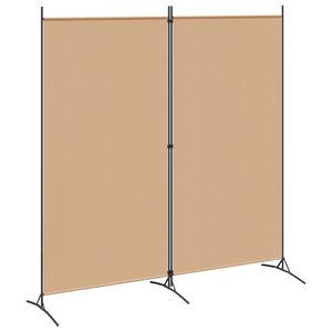vidaXL 2-Panel Room Divider Beige 175 x 180 cm Fabric