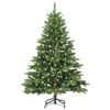 vidaXL Artificial Christmas Tree with 150 LEDs Green 150 cm PE and PVC