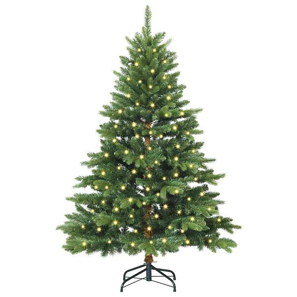 vidaXL Artificial Christmas Tree with 150 LEDs Green 150 cm PE and PVC