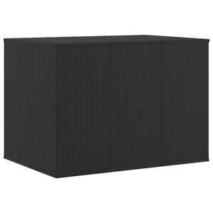 vidaXL Garden Cushion Box PE Rattan 145x100x103 cm Black
