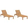 vidaXL Sun Loungers 2 pcs Solid Wood Teak
