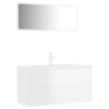 vidaXL Bathroom Furniture Set High Gloss White Engineered Wood