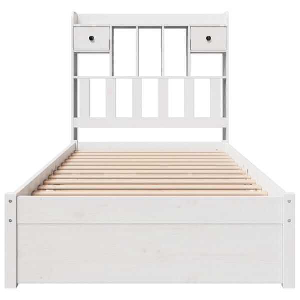 vidaXL Bookcase Bed without Mattress White 90x200cm Solid Wood Pine