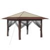 vidaXL Gazebo with 4 Sidewalls 3.3 x 3.3 m Cream and Brown