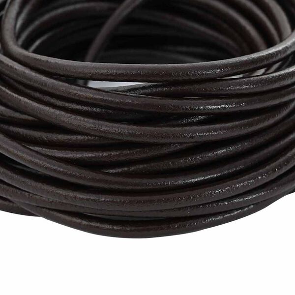 vidaXL Leather Cord Dark Brown &Oslash;5 mm x 50 m Leather