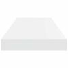 vidaXL Floating Wall Shelves 2 pcs High Gloss White 60x23.5x3.8 cm MDF