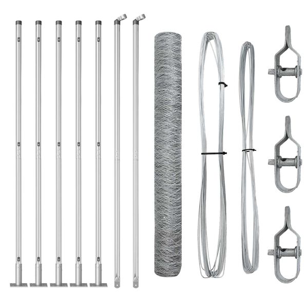 vidaXL Fence Post Silver 10 x 1 m (36 mm mesh) Steel