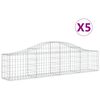 vidaXL Arched Gabion Baskets 5 pcs 200x30x40/60 cm Galvanised Iron