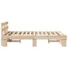 vidaXL Bed Frame with Headboard Brown 120 x 200 cm Solid Pine Wood