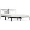 vidaXL Metal Bed Frame without Mattress with Headboard Black 160x200cm