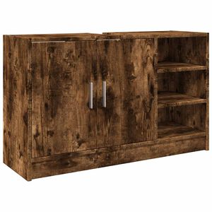 vidaXL Sink Cabinet Smoked Oak 90x29x55 cm Engineered Wood