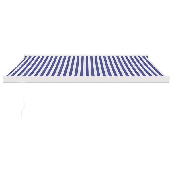 vidaXL Retractable Awning Blue and White 3.5x2.5 m Fabric and Aluminium