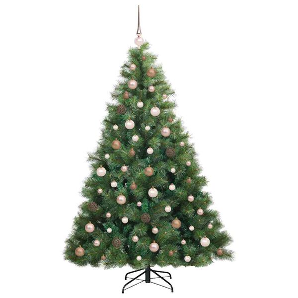 vidaXL Artificial Christmas Tree with 300 LEDs Green 180 cm PE and PVC