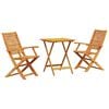vidaXL Folding Bistro Set Folding 3 pcs Brown Solid Acacia Wood