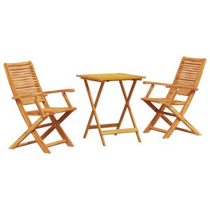 vidaXL Folding Bistro Set Folding 3 pcs Brown Solid Acacia Wood