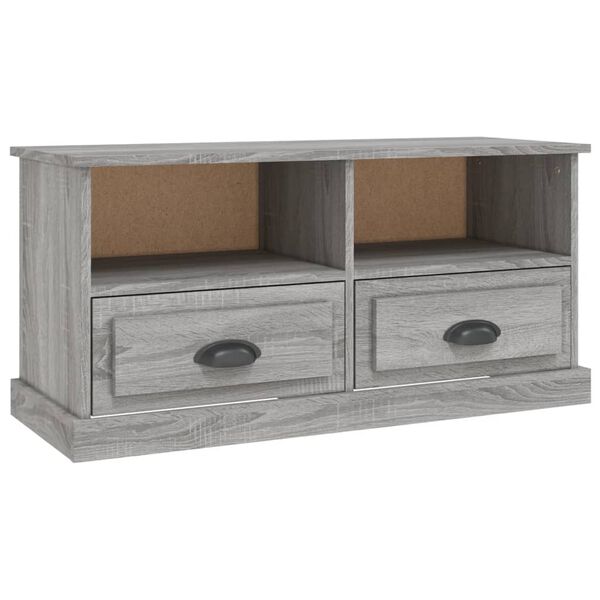 vidaXL TV Cabinet Grey Sonoma 93x35.5x45 cm Engineered Wood