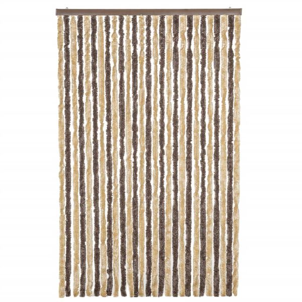vidaXL Fly Curtain Dark Brown and Beige 118x220 cm Chenille