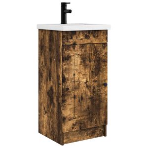 vidaXL Bathroom Vanity with Sink Smoked Oak 42 x 40 x 84.5 cm