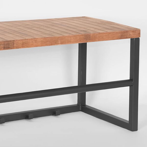 LABEL51 Coat Rack Swing 80x30x30 cm Wood/Burned Steel