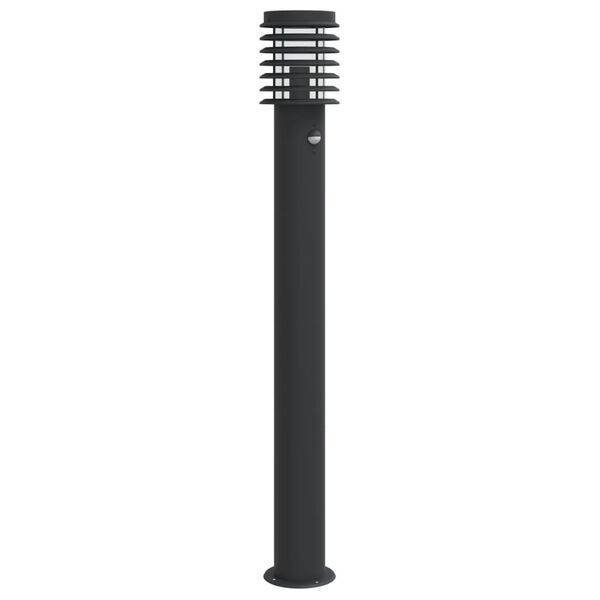 vidaXL Outdoor Floor Lamp with Sensor Black 110cm Stainless Steel
