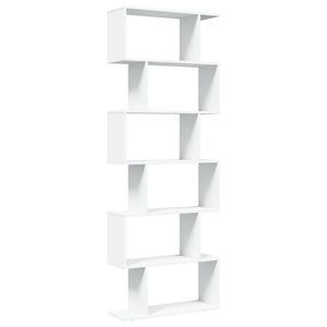 vidaXL Room Divider Bookcase 6-Tier White 70x24x193 cm Engineered Wood