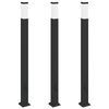 vidaXL Bollard Lights with Outlet 3 pcs 110 cm Black IP44
