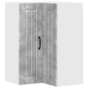 vidaXL Wall Corner Cabinet LUCCA Concrete Grey 57 x 57 x 80 cm
