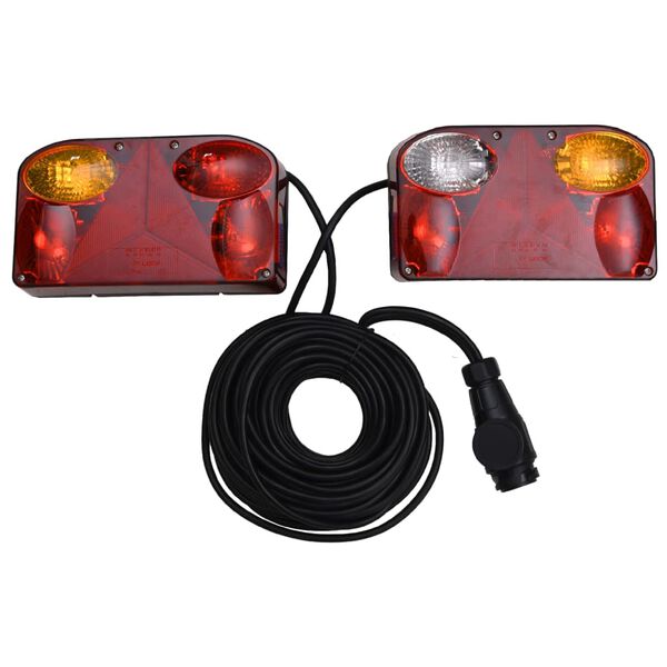 vidaXL Trailer Lights 2 pcs Red 23x6x13 cm 12V Classic Bulb