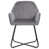 vidaXL Dining Chairs 2 pcs Grey Velvet