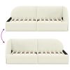 vidaXL Corner Bed Frame with Headboard Cream 80 cm x 200 cm Velvet