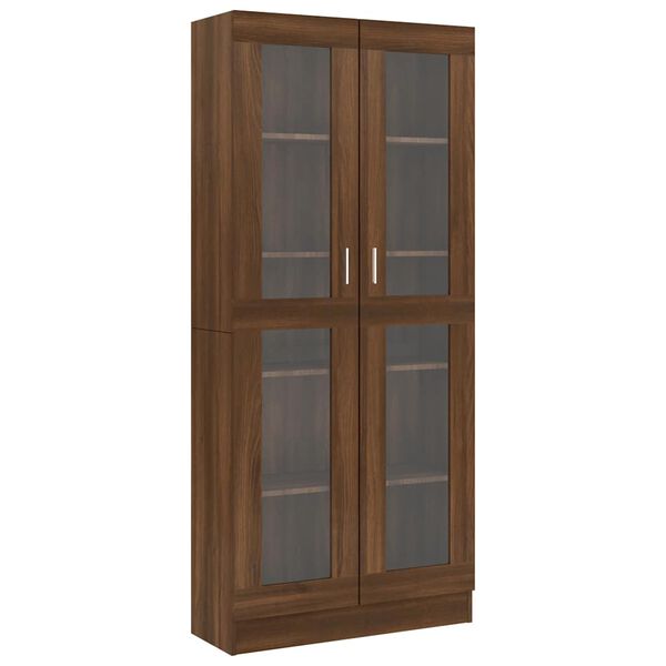 vidaXL Vitrine Cabinet Brown Oak 82.5x30.5x185 cm Engineered Wood