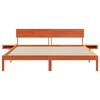 vidaXL Bed Frame with Headboard Wax Brown 180 x 200 cm Solid Pine Wood