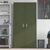 vidaXL Storage Cabinet 2 pcs Olive Green 90 x 40 x 180 cm Steel