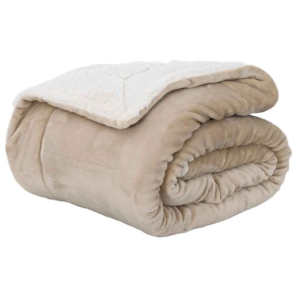 vidaXL Throw Blanket Beige 220 x 240 cm Fleece