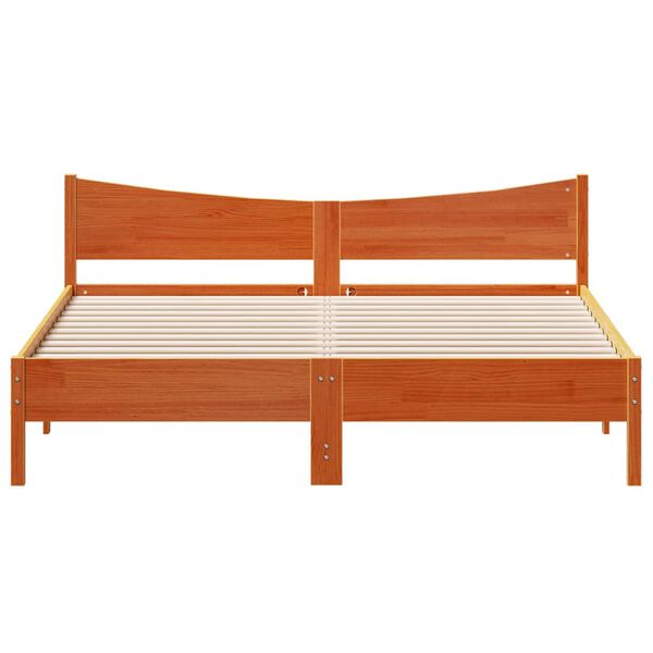 vidaXL Bed Frame without Mattress Wax Brown 200x200 cm Solid Wood Pine